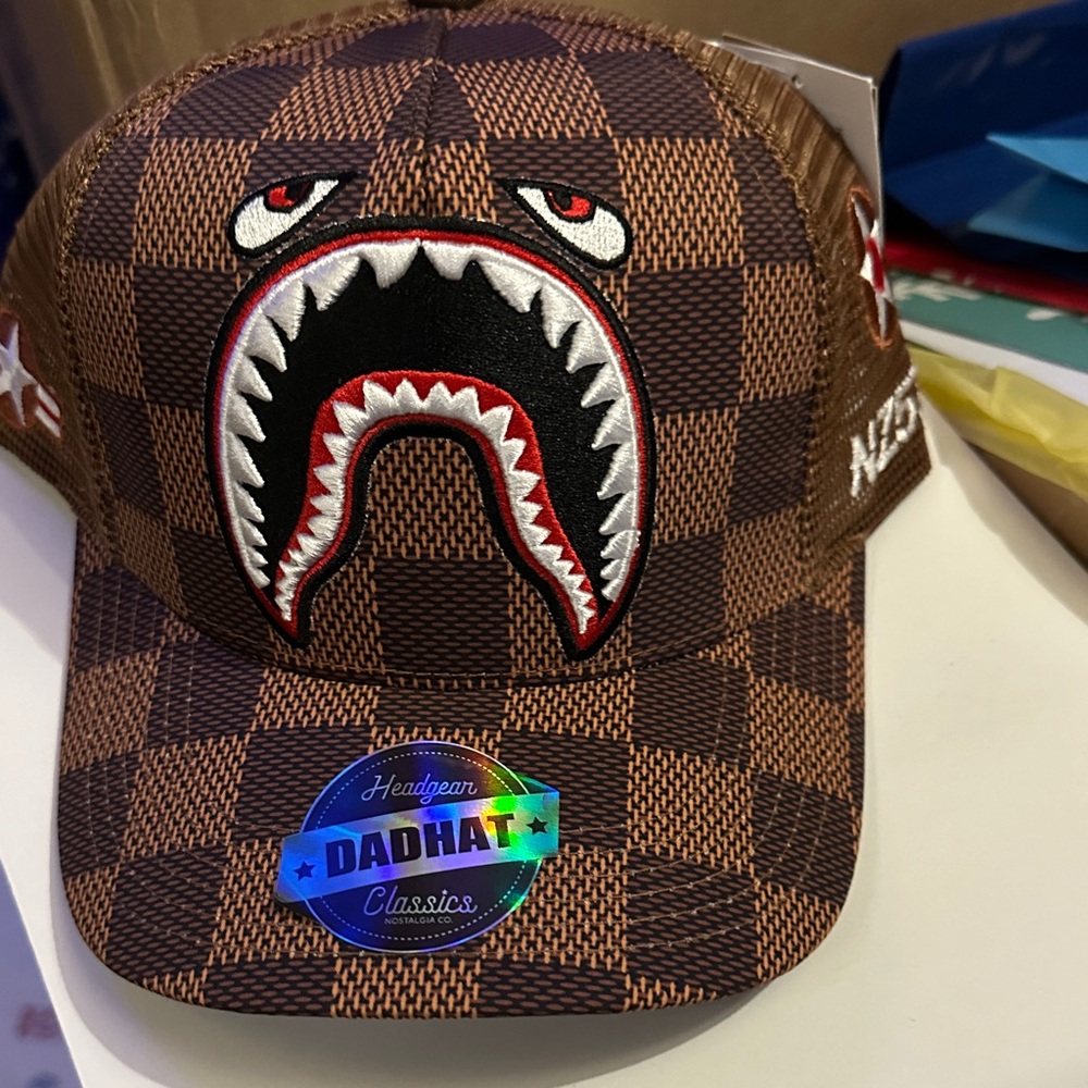 Brown Checkered Dad Hat